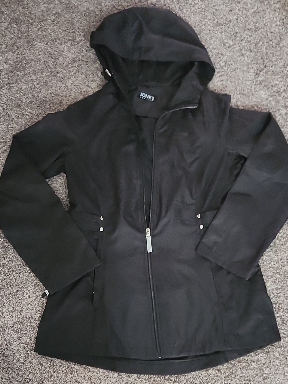 Jones New York Black Hooded Utility Jacket
